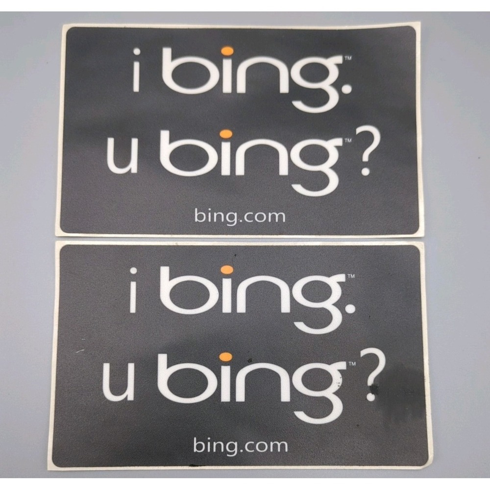 Microsoft Advertising Promo SWAG Search Engine Bing Sticker‎ Rare Pair
